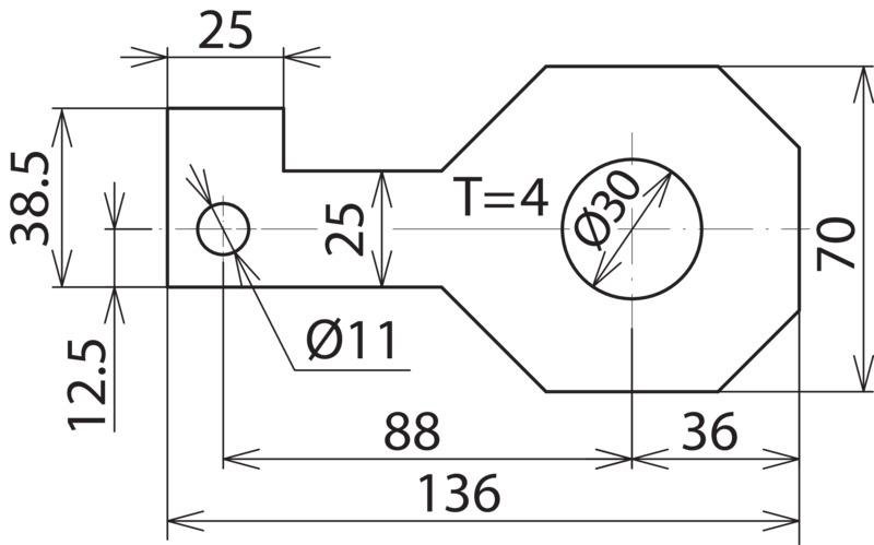 Anschlussbuegel IF3 gerade Bohrdurchmesser d1 30 mm – Bild 2 von 2