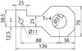 Anschlussbuegel IF3 gerade Bohrdurchmesser d1 33 mm