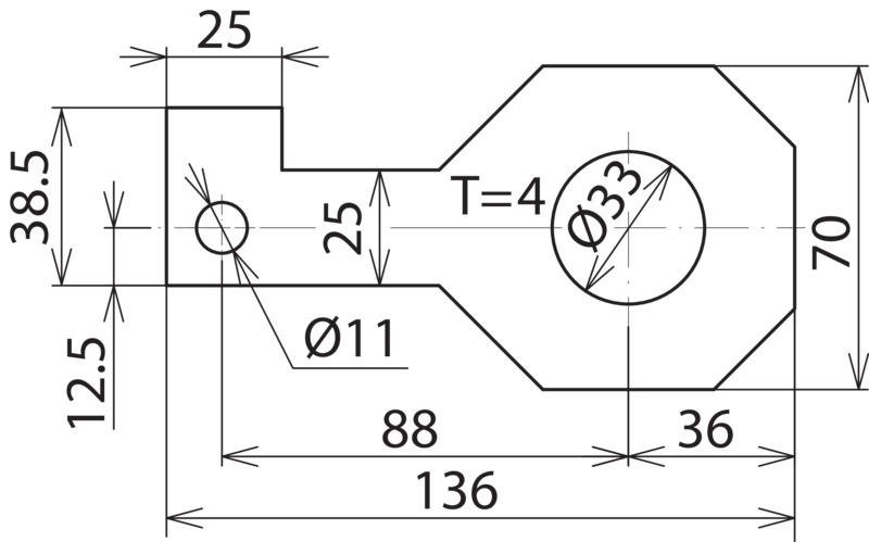 Anschlussbuegel IF3 gerade Bohrdurchmesser d1 33 mm – Bild 2 von 2
