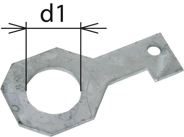 Anschlussbuegel IF3 gerade Bohrdurchmesser d1 42 mm