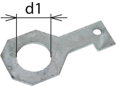 Anschlussbuegel IF3 gerade Bohrdurchmesser d1 36 mm