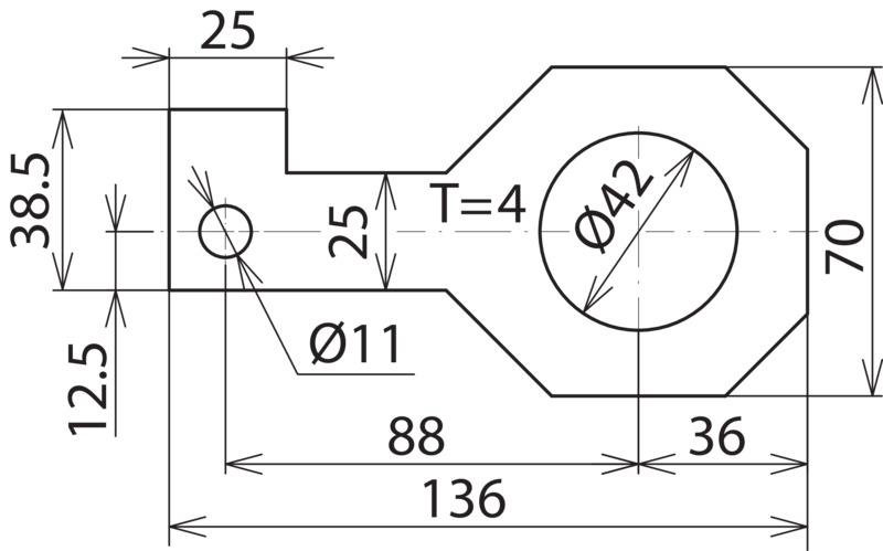 Anschlussbuegel IF3 gerade Bohrdurchmesser d1 42 mm – Bild 2 von 2