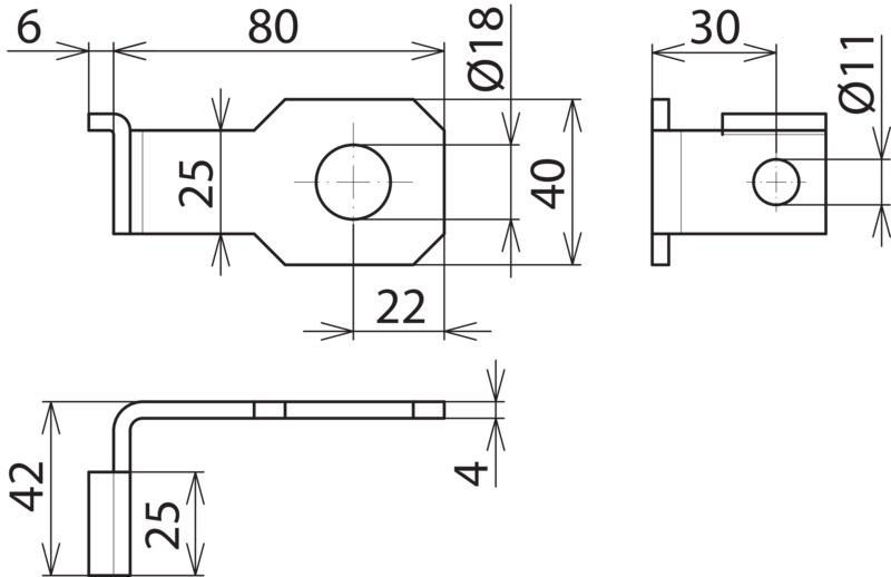 Anschlussbuegel IF1 abgewinkelt Bohrdurchmesser d1 18 mm – Bild 2 von 2