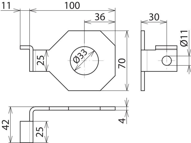Anschlussbuegel IF1 abgewinkelt Bohrdurchmesser d1 33 mm – Bild 2 von 2