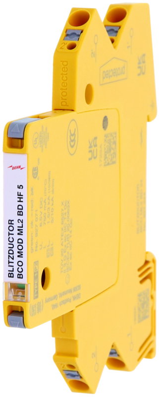 Modularer Kombi-Ableiter fuer 1 Doppelader BLITZDUCTORconnect mit Defektanzeige