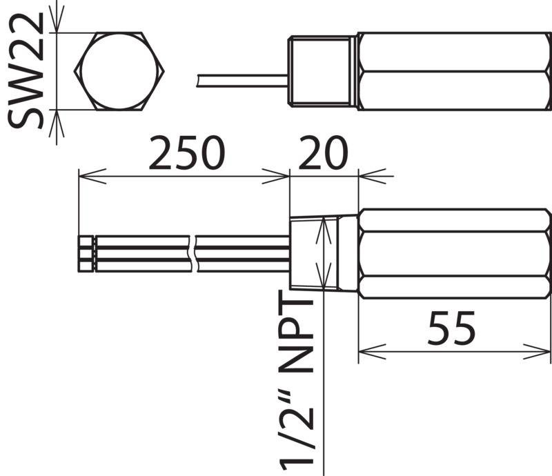 Ueberspannungsableiter DEHNpipe Ex (i) mit 1/2 -14 NPT-Aussengewinde – Bild 2 von 2