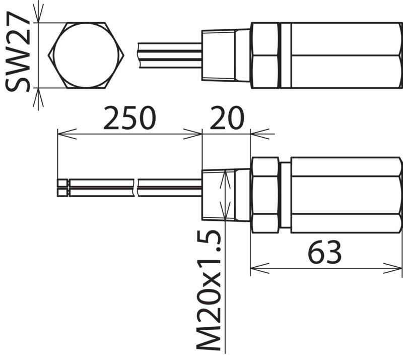 Ueberspannungsableiter DEHNpipe Ex (d) mit M20x1.5 Aussengewinde – Bild 2 von 2