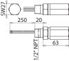Ueberspannungsableiter DEHNpipe Ex (d) mit 1/2 -14 NPT-Aussengewinde