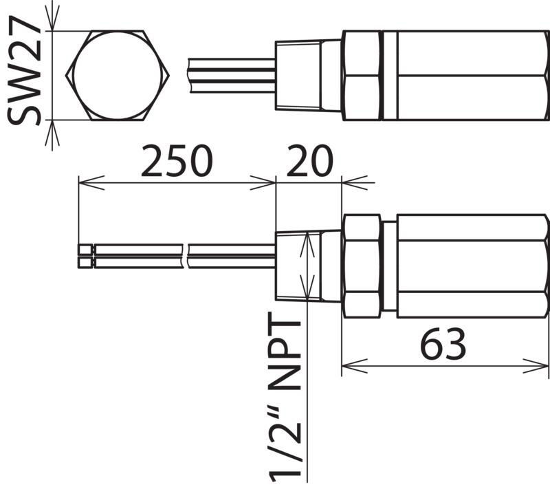 Ueberspannungsableiter DEHNpipe Ex (d) mit 1/2 -14 NPT-Aussengewinde – Bild 2 von 2