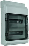 Isolierstoffgehäuse Aufputz IP54 f.Reiheneinbaugeräte 24 Teilungseinheit.