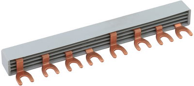 Kammschiene / Modularverdrahtungssystem vierphasig, 8-polig, 8 Teilungseinheiten