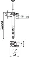 Leitungshalter DEHNQUICK NIRO mit Nageldübel 8x80mm für Rd 6-10mm