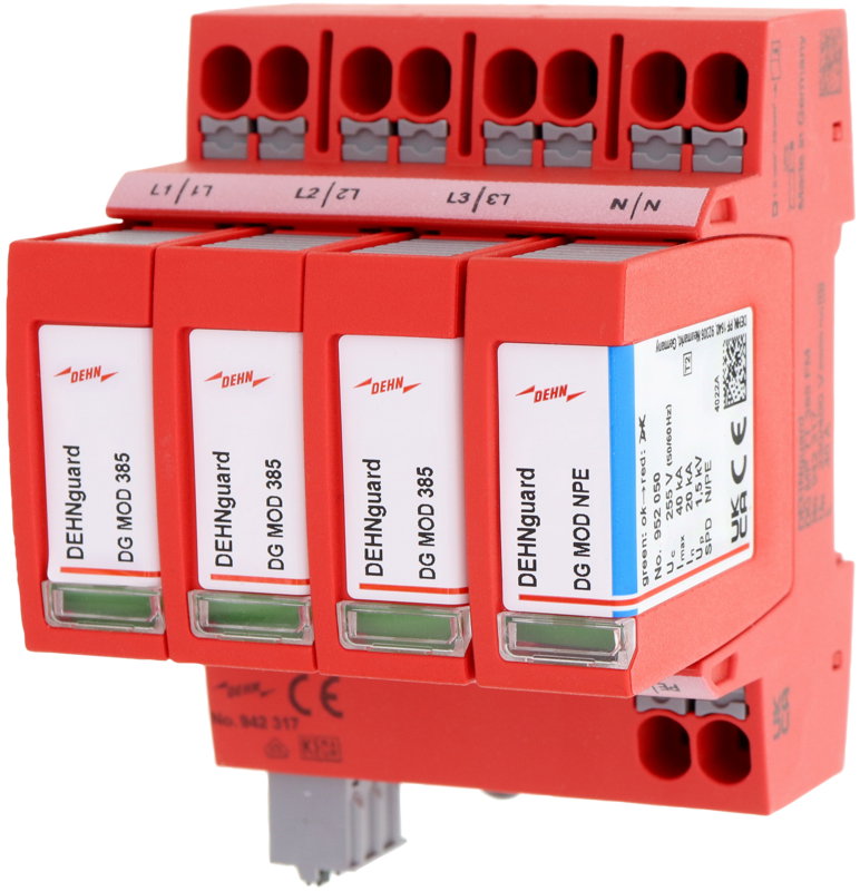 Ueberspannungsableiter Typ 2+3 DEHNguard MP 4-polig Uc 385V fuer TT+TNS-Systeme