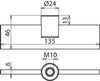 Kontaktmesser f. Erdungspatrone NH Gr. 1...3 m. Anschlussbolzen M10