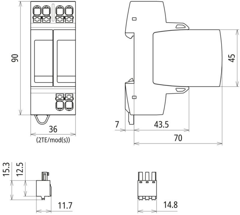 Ueberspannungsableiter Typ 2 DEHNguard MP FM einphasig Uc 385V TT+TN-S Systeme – Bild 2 von 2