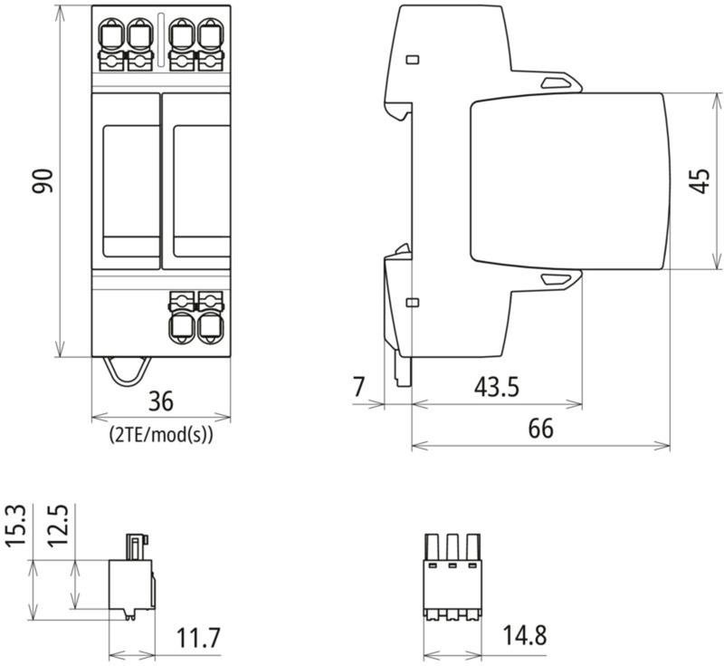 Ueberspannungsableiter Typ 2+3 DEHNguard MP FM einphasig Uc 150V TN Systeme – Bild 2 von 2