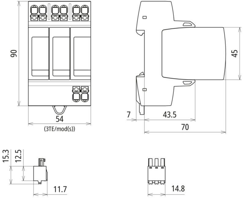 Ueberspannungsableiter Typ 2 DEHNguard MP 3-polig Uc 275V fuer TN-C-Systeme – Bild 2 von 2