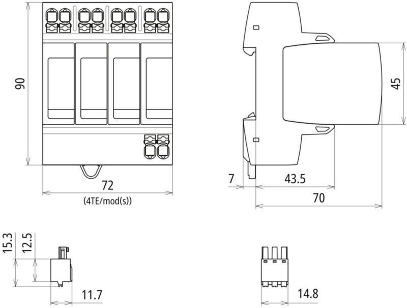 Ueberspannungsableiter Typ 2 DEHNguard MP 4-polig Uc 385V fuer TT- und TNS-Systeme – Bild 2 von 2
