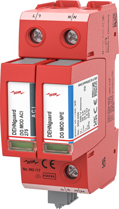 Ueberspannungsableiter Typ 2+3 DEHNguard MD FM einphasig Uc 385V TT+TN-S Systeme