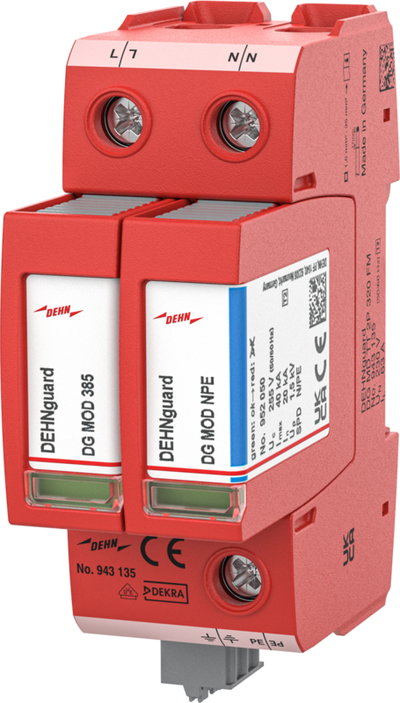 Ueberspannungsableiter Typ 2+3 DEHNguard MD 2-polig fuer TT- und TN-Systeme