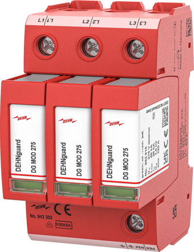 Ueberspannungsableiter Typ 2+3 DEHNguard SMD 3-polig fuer TN-C-Systeme