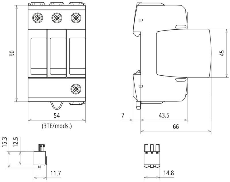 Ueberspannungsableiter Typ 2 DEHNguard MD 3-polig fuer TN-C-Systeme mit ACI – Bild 2 von 2