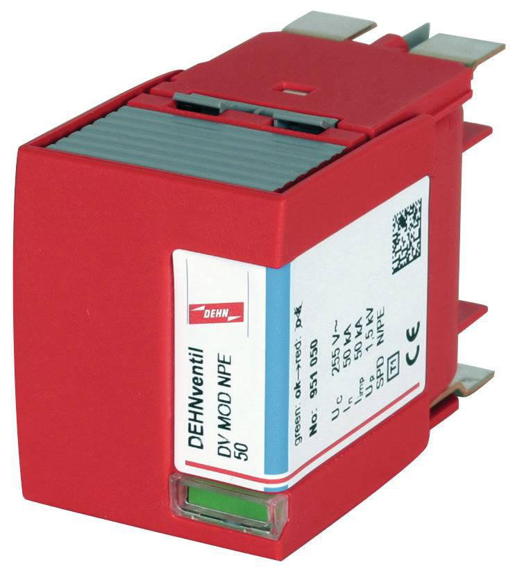 N-PE-Funkenstrecken-Schutzmodul Typ 1 + Typ 2 fuer DEHNventil M