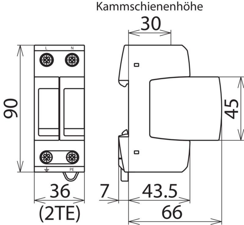 Ueberspannungsableiter Typ 2 DEHNguard M H fuer einphasige TT- und TN-Systeme – Bild 2 von 2