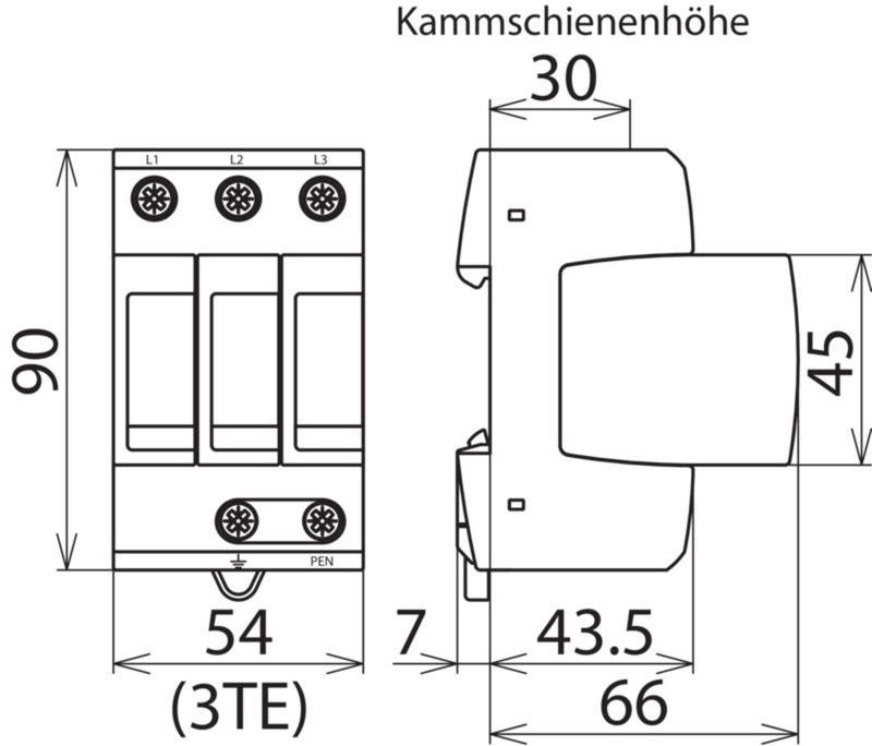 Ueberspannungsableiter Typ 2 DEHNguard M 3-polig fuer TN-C-Systeme – Bild 2 von 2