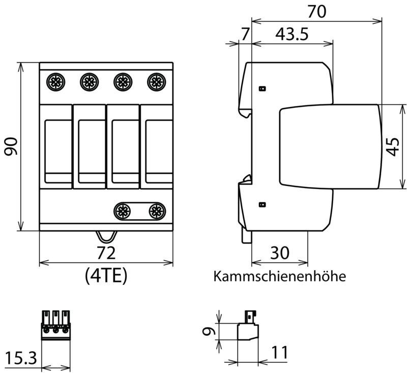 Ueberspannungsableiter Typ 2 DEHNguard M 4-polig Uc 385V mit ACI-Technologie – Bild 2 von 2