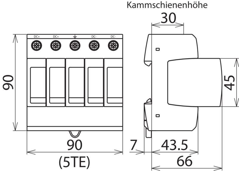Ueberspannungsableiter Typ 2 DEHNguard M Mehrpolig fuer PV-Anlagen bis 1000V DC – Bild 2 von 2