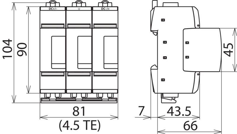 Ueberspannungsableiter Typ 2 DEHNguard ME Mehrpolig fuer PV-Anlagen bis 1500V DC – Bild 2 von 2