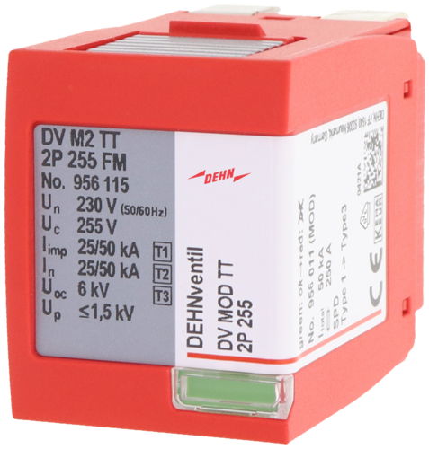 Schutzmodul Kombi-Ableiter Typ1+2+3 zweipolig fuer DV M2 TT 2P 255 FM