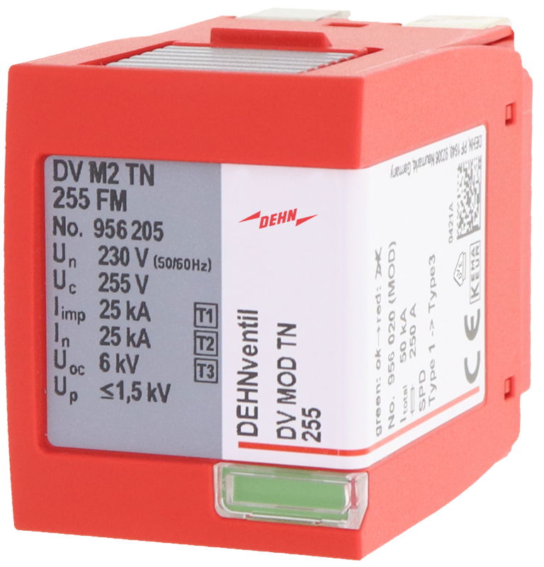 Schutzmodul Kombi-Ableiter Typ1+2+3 zweipolig fuer DV M2 TN 255 FM