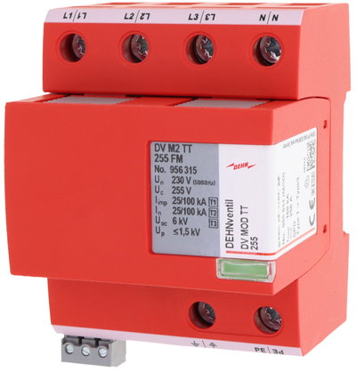 Kombi-Ableiter Typ1+2+3 DEHNventil M2 vierpolig fuer TT-und TN-S-Systeme mit FM