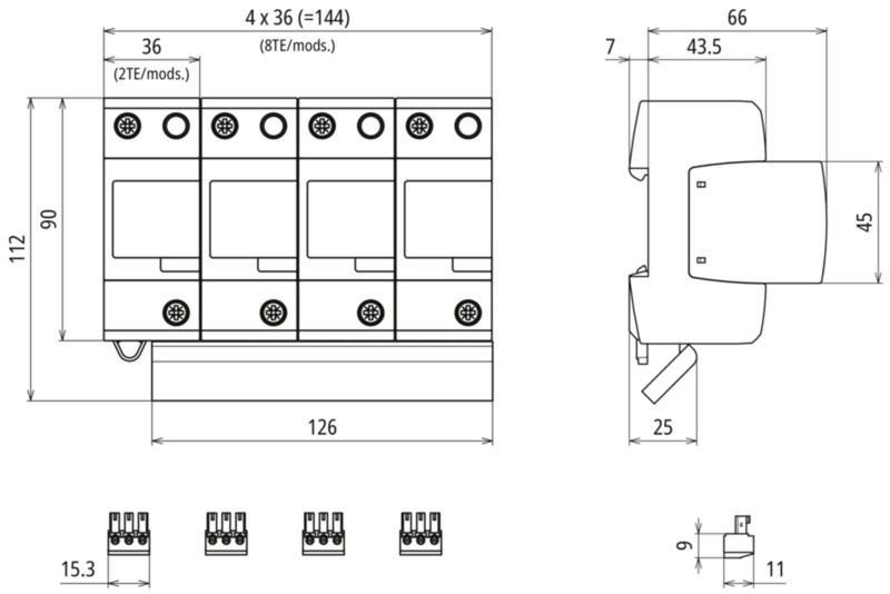 Kombi-Ableiter Typ1+2 DEHNventil M2 880 3-pol. fuer ungeerdete 3-phasige Systeme – Bild 2 von 2