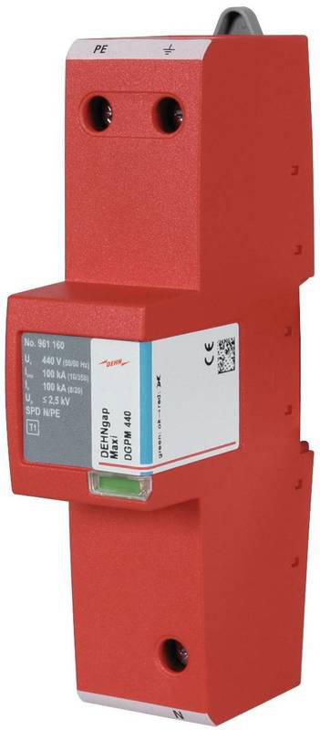N-PE-Blitzstromableiter DEHNgap Maxi zum Einsatz fuer TT- und TN-Systeme