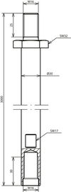 Tiefenerder schraubbar St/tZn D 20 mm L 3000 mm M16