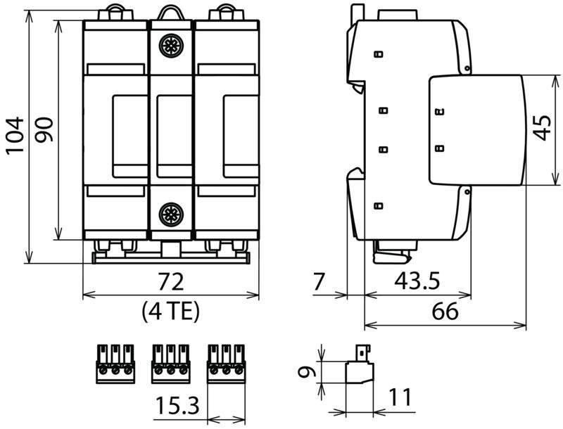 Kombiableiter Typ 1+2 DEHNguard ME DC Uc 1000V DC – Bild 2 von 2
