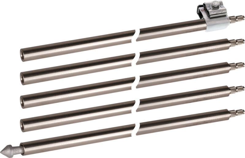 DEHN-Tiefenerder Set DIN 18014 (5x1m) mit Schlagspitze und Anschlussklemme