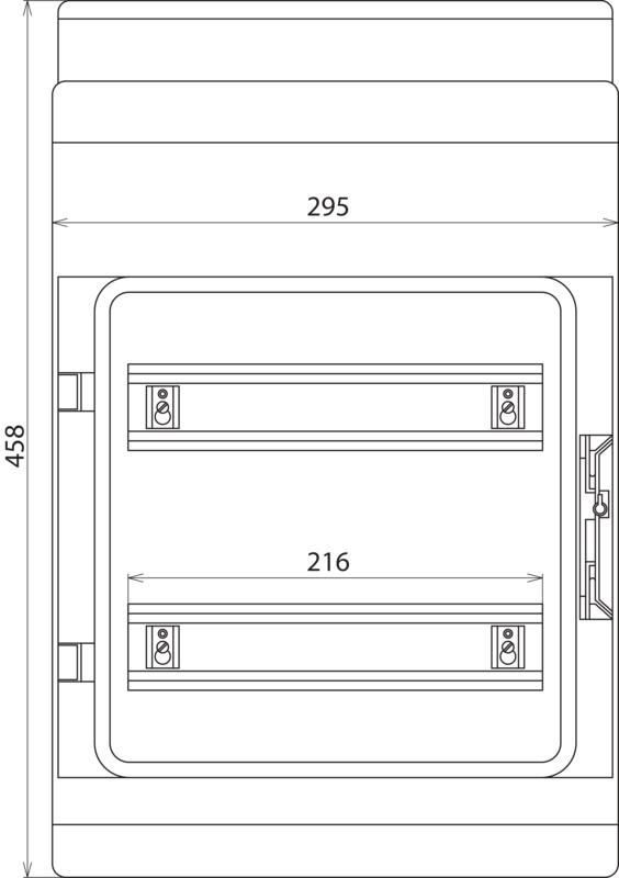 Isolierstoffgehaeuse Aufputz IP54 f.Reiheneinbaugeraete 24 Teilungseinheit. – Bild 2 von 2