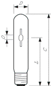 MASTER CityWhite CDO-TT Plus -  Halogen metal halide lamp without reflector -  Systemleistung: 53.0 W -  Energieeffizienzklasse: F