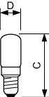 Deco Birnen- und Röhrenlampen -  Incandescent lamp tube-shaped -  Systemleistung: 7 W -  Ähnlichste Farbtemperatur: 2700 K