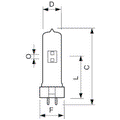 MSR (Kaltwiederzündung) -  Studio-, projection- and photo lamp -  Systemleistung: 575 W -  Ähnlichste Farbtemperatur: 6990 K