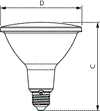 CorePro LED-Spot PAR -  LED-lamp/Multi-LED -  Systemleistung: 9 W -  Energieeffizienzklasse: F -  Ähnlichste Farbtemperatur: 2700 K
