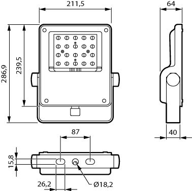 CoreLine Tempo Small Gen2, Floodlight, 43 W, 6278 lm, 4000 K, CRI70, Asymmetrisch, IP66 – Bild 4 von 4