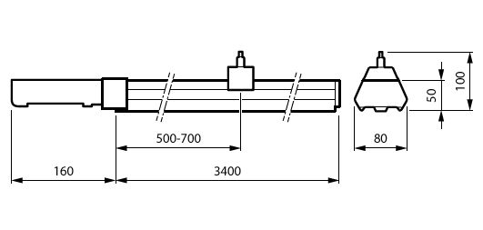 CoreLine Lichtband Gen2.5, 128 W, L3400 mm, 22500 lm, 4000 K, DALI-regelbar, Opal, Opal, Weiß, IP20 – Bild 4 von 4
