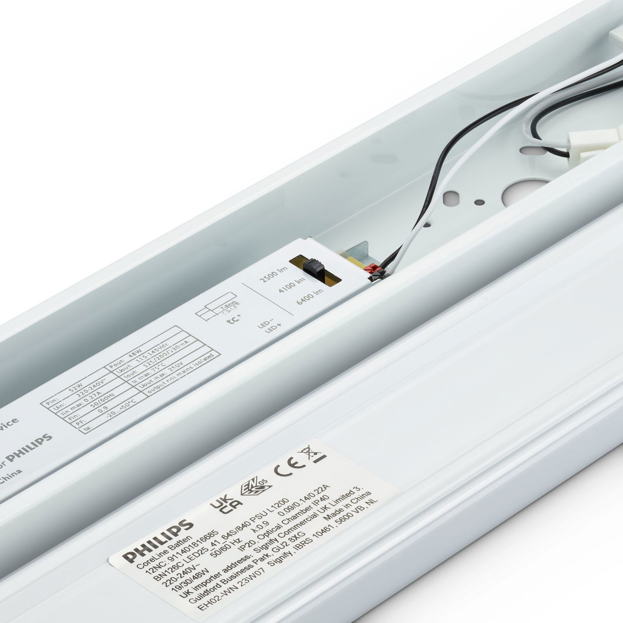 CoreLine Lichtleiste, BATTEN, 17 W, 10.8 W, L600, 1500 lm, 2400 lm, 3000 K, 4000 K, Opal, IP20/40 – Bild 4 von 8