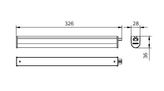 Ledinaire Lichtleiste, 5 W, L300 mm, 480 lm, 3000 K, Opal, IP20, TW1-ready – Bild 9 von 9