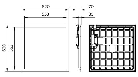 CoreLine Panel Gen6, 26 W, Module 625, VPC, 3600 lm, 4000 K, Kabellos, Interact Ready, UGR19 – Bild 9 von 9